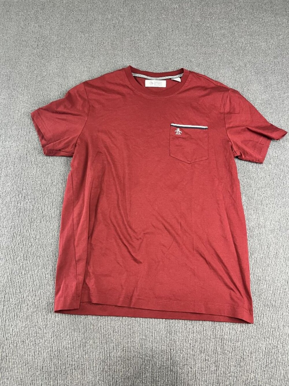 Original Penguin Red Crew Neck Short Sleeve T-Shirt Chest Pocket & Logo M
